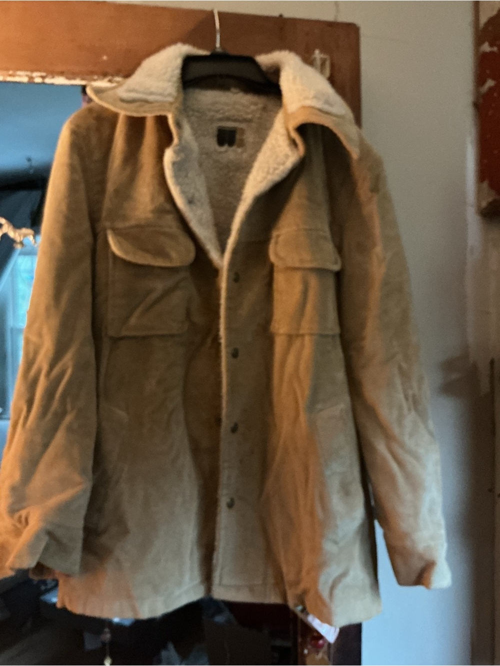 William Barry Tan Corduroy Sherpa-Lined Field Jacket